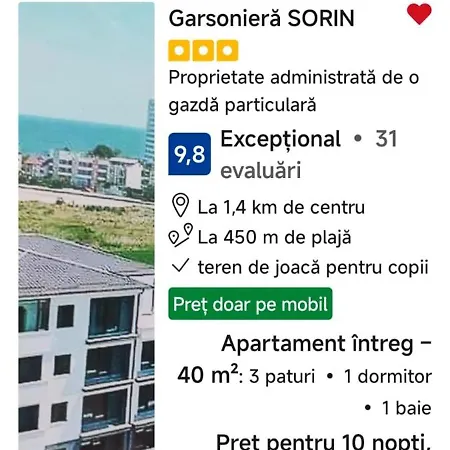 דירה Garsoniera Sorin